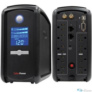 CyberPower CP1000AVRLCD - UPS - AC 120 V - 600 Watt - 1000 VA 9 Ah - RS-232, USB - output connectors: 9 - black